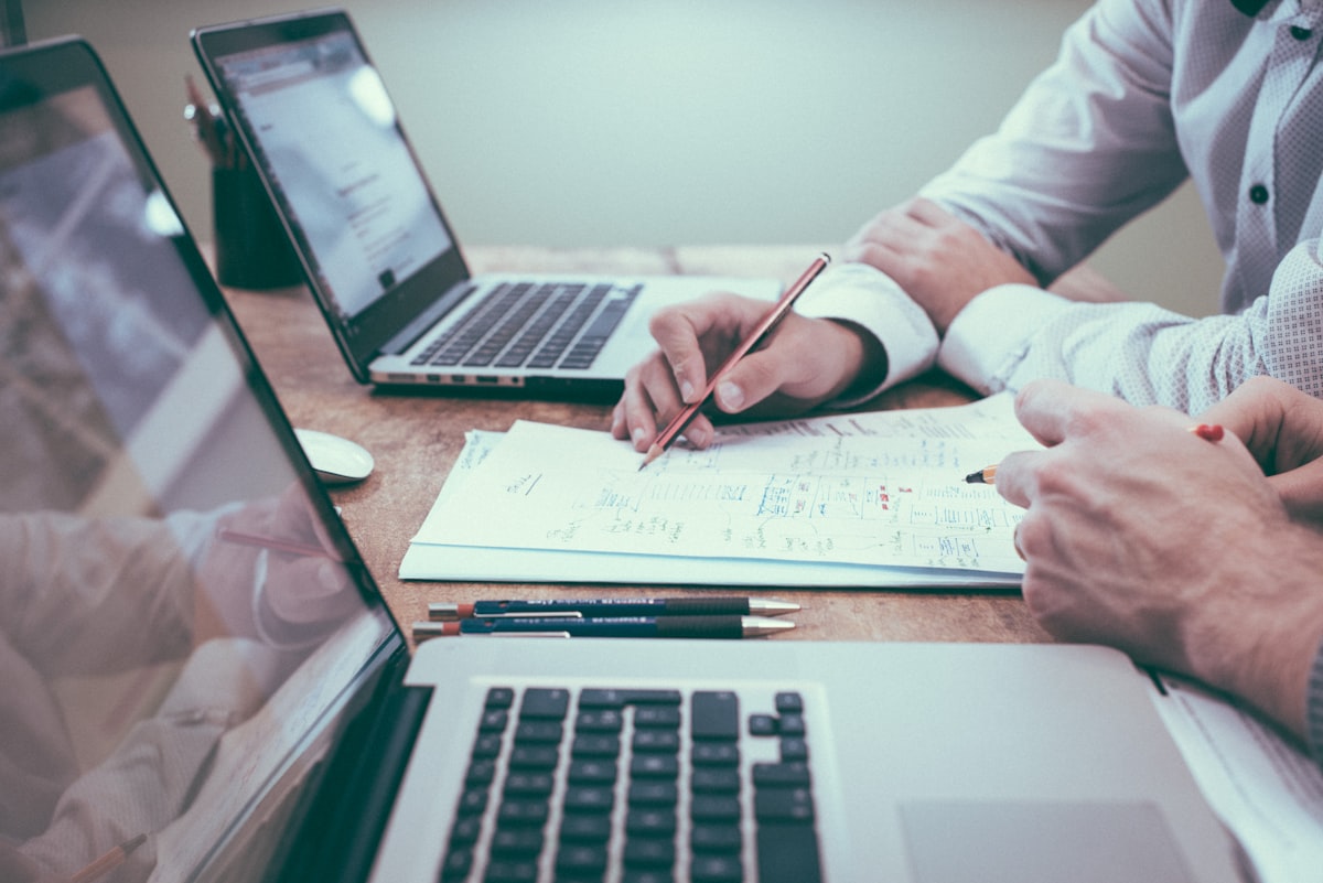 Business brief and notes on a desk