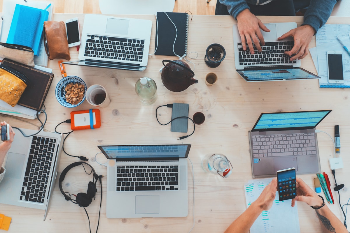 Team collaboration at a project table